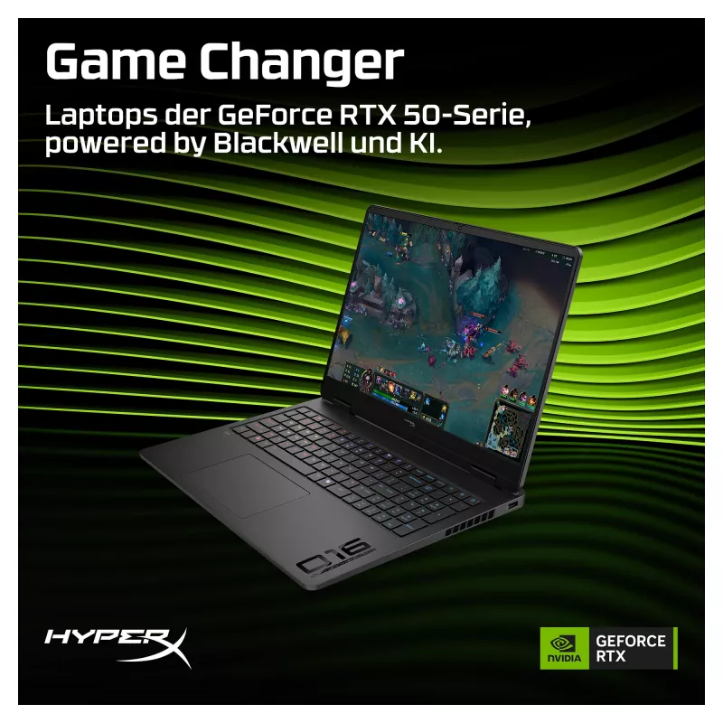 HP HyperX OMEN 16-ap1491ng Portátil gaming de 16 polegadas WUXGA 165Hz, AMD Ryzen 9 8940HX, 24GB RAM, 512GB SSD, GeForce RTX 5070, Windows 11 Home