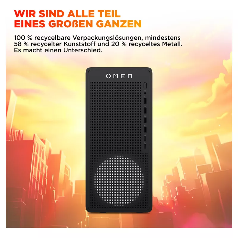 Secretária gaming HP OMEN 16L TG03-0473ng (Ryzen 7 8700F, 16GB DDR5, 1TB SSD, RTX 5060 Ti, sem sistema operativo, Shadow Black)