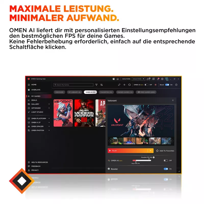 Secretária gaming HP OMEN 16L TG03-0473ng (Ryzen 7 8700F, 16GB DDR5, 1TB SSD, RTX 5060 Ti, sem sistema operativo, Shadow Black)