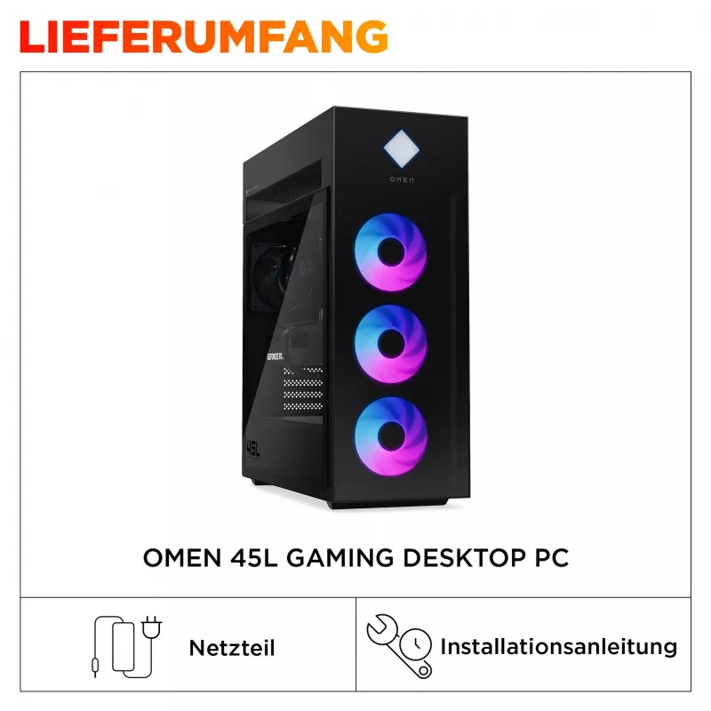 HP OMEN GT22-3795ng PC de secretária, Intel Core Ultra 9 285K, 64GB DDR5, 2TB SSD, NVIDIA RTX 5080, Windows 11 Home
