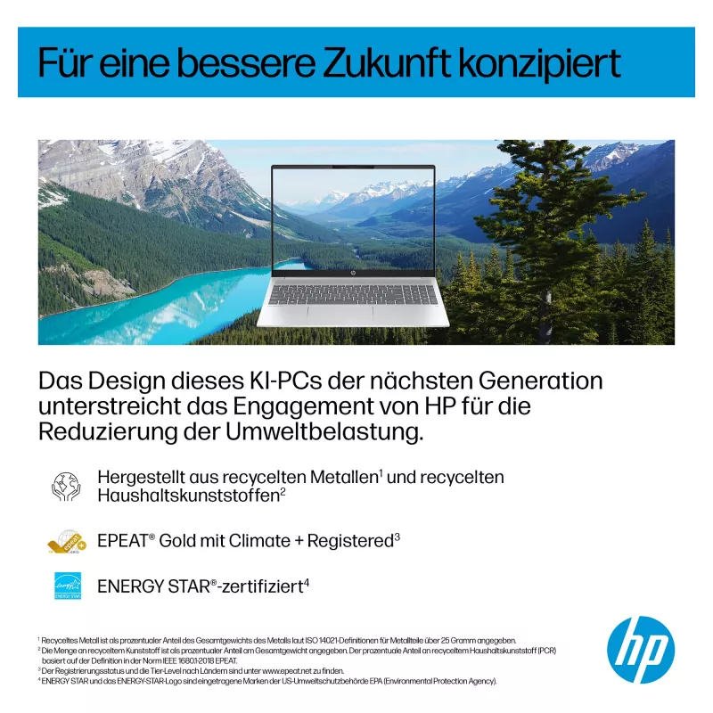Portátil HP OmniBook 5 16-ag1451ngx AMD Ryzen AI 5 330 16GB 512GB SSD W11 Home 16 polegadas WUXGA (Natural Silver, QWERTZ alemão)