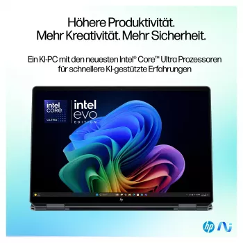 HP OmniBook Ultra Flip 14-fh0678ng portátil 2-em-1, Intel Core Ultra 7, 32GB RAM, 1TB SSD, ecrã tátil OLED de 14 polegadas, Windows 11 Home, prateado natural