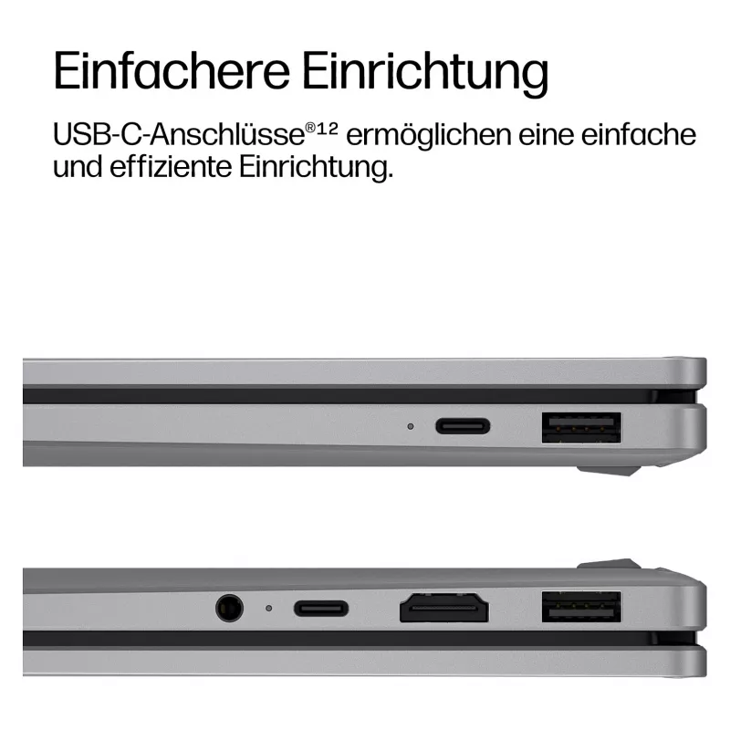 Portátil 2-em-1 HP OmniBook X Flip 16-cc0475ngx, AMD Ryzen AI 7 445, 32GB RAM, 1TB SSD, 16 polegadas ecrã tátil, Windows 11 Home, prateado natural (teclado alemão)