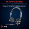 HP Poly Blackwire 3325 Auscultador estéreo com certificação Microsoft Teams USB-C + jack 3,5mm + adaptador USB-C/A