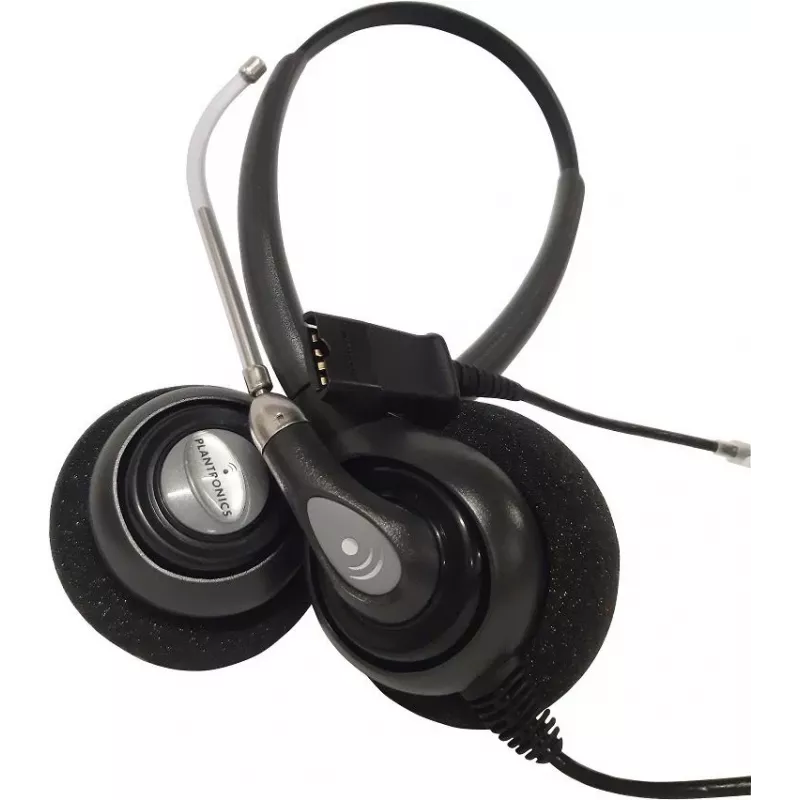 HP POLY Plantronics SupraPlus H261H Auscultador com fios binaural de banda larga com microfone com cancelamento de ruído (87129-02)