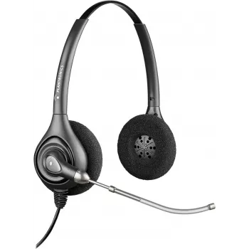 HP POLY Plantronics SupraPlus H261H Auscultador com fios binaural de banda larga com microfone com cancelamento de ruído (87129-02)