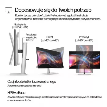 Monitor HP S7 Pro 727pu 27 polegadas WQHD IPS - 2560x1440, 120Hz, HDR, 5ms, Thunderbolt, HDMI, DisplayPort, Pivot