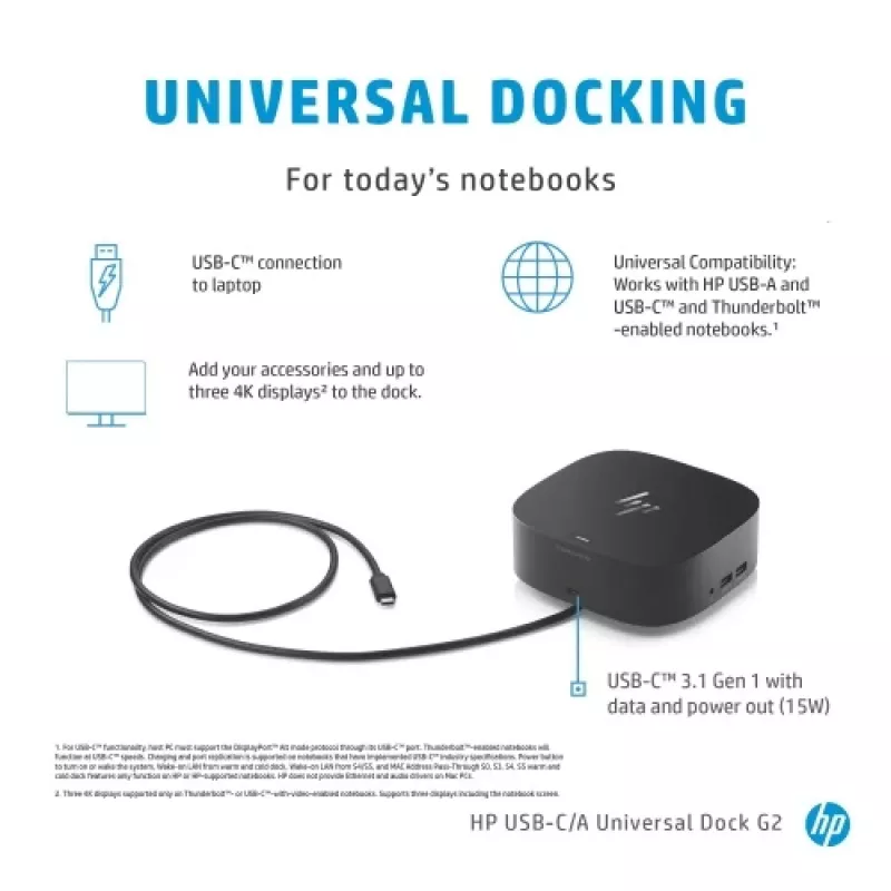 HP USB-C Dock G5 (5TW10AA) Docking station, preto