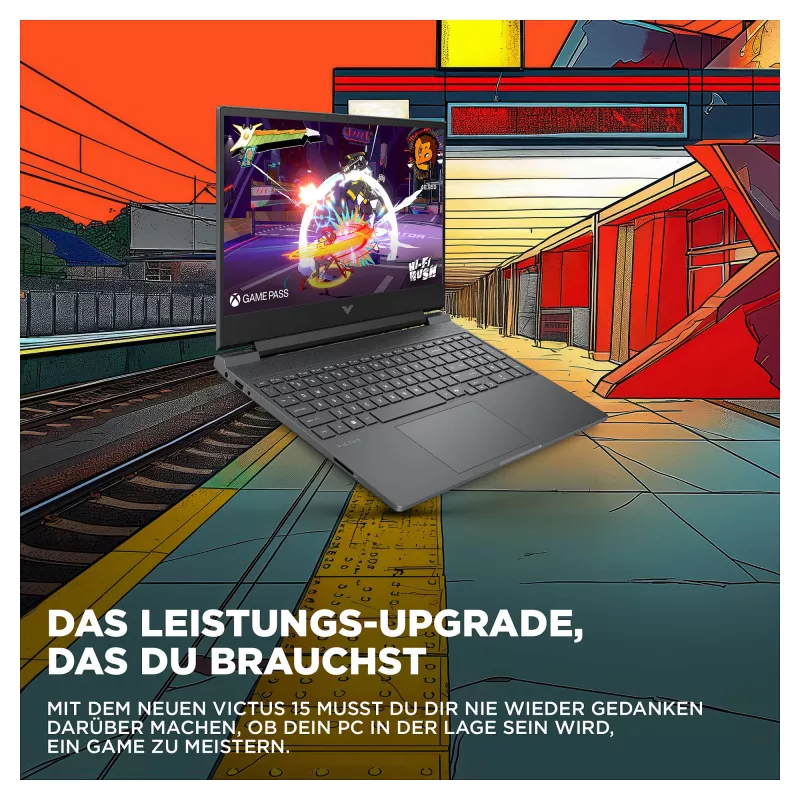 HP Victus 15-fa2140ng portátil gaming 15,6 polegadas Full HD 144Hz, Intel Core i5-13420H, 16GB RAM, 512GB SSD, NVIDIA GeForce RTX 3050, FreeDOS, teclado alemão
