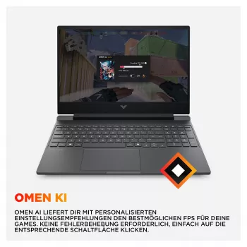 HP Victus 15-fa2178ng portátil gaming, 15,6 polegadas FHD 144Hz IPS, Intel Core i7-13620H, 12GB RAM, 512GB SSD, NVIDIA GeForce RTX 5060, FreeDOS, Mica Silver