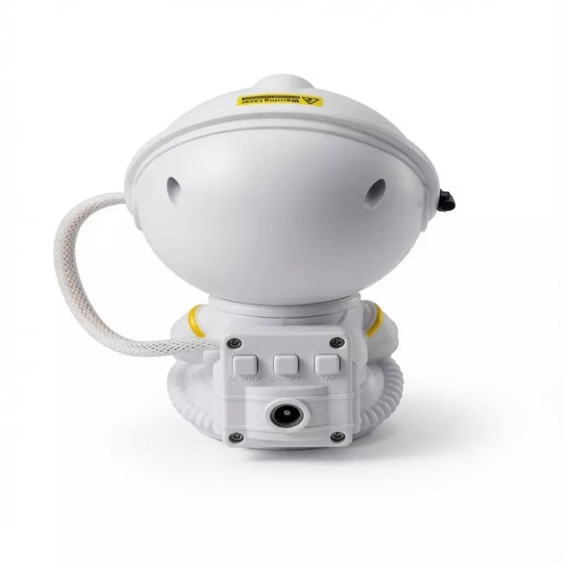 Projetor de astronauta sentado com céu estrelado e nébula HQ com cabeça rotativa 360° e controlo remoto branco