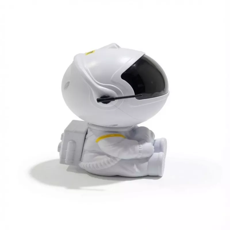 Projetor de astronauta sentado com céu estrelado e nébula HQ com cabeça rotativa 360° e controlo remoto branco