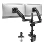 Suporte duplo para monitor Huanuo HNDS8 para ecrãs de 13-32 polegadas, braço com mola a gás, fixação à mesa/por furo, VESA 75x75 & 100x100, preto