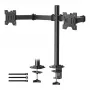 Suporte para monitor individual HUANUO 13-30 polegadas HNCM7 - braço articulado, fixação à secretária/por passagem, VESA 75x100, preto