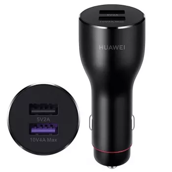 Carregador de automóvel Huawei Super Charge dupla porta 40W preto
