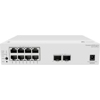 Huawei S210-8P2J Switch gerido L2 com 8 portas Gigabit PoE+ e 2 uplinks SFP, orçamento PoE de 128W 98012922-001