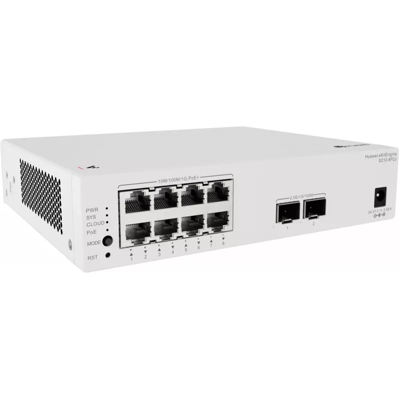Huawei S210-8P2J Switch gerido L2 com 8 portas Gigabit PoE+ e 2 uplinks SFP, orçamento PoE de 128W 98012922-001