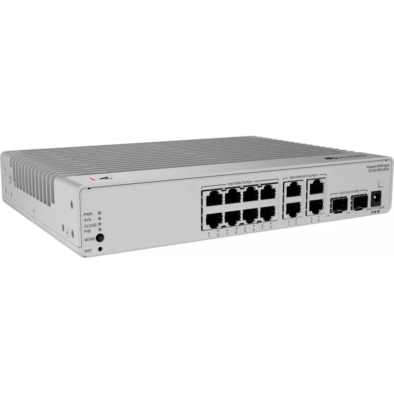 HUAWEI S310S-8P4UN2X Switch, 8x portas Gigabit PoE+, 4x portas 2,5G PoE++, switch de rede gerido de 12 portas 98012849