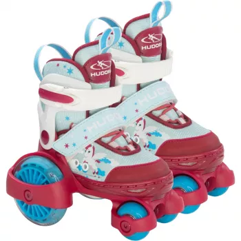 HUDORA My First Quad LED Patins tamanho 30-33 vermelho/azul-claro