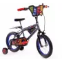 Bicicleta Infantil Huffy Avengers 14 polegadas - quadro em aço, rodas de apoio, Vermelho/Azul/Preto