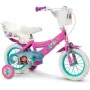 Bicicleta Huffy Gabbys 12 G para rapariga – 12 polegadas com rodas de apoio, cesto e fitas, rosa (22375W)