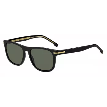 Óculos de sol HUGO BOSS BLACK BOSS1626S807 homem, retangulares, acetato, armação preta, lentes cinzentas, 55 mm
