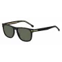 Óculos de sol HUGO BOSS BLACK BOSS1626S807 homem, retangulares, acetato, armação preta, lentes cinzentas, 55 mm