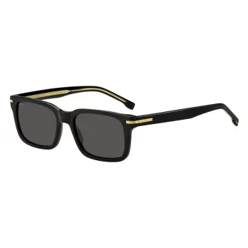Óculos de sol retangulares HUGO BOSS BLACK BOSS1628S807, armação preta, lentes cinzentas, 54/19/145 mm