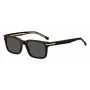 Óculos de sol retangulares HUGO BOSS BLACK BOSS1628S807, armação preta, lentes cinzentas, 54/19/145 mm
