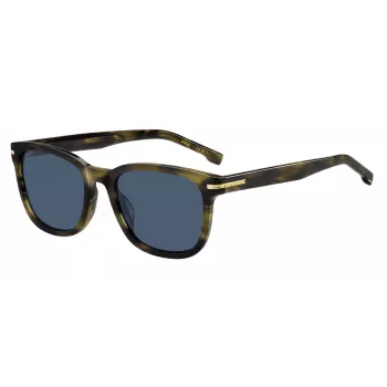 Óculos de sol retangulares HUGO BOSS BLACK BOSS1722GS517 armação preta lentes cinzentas 54mm
