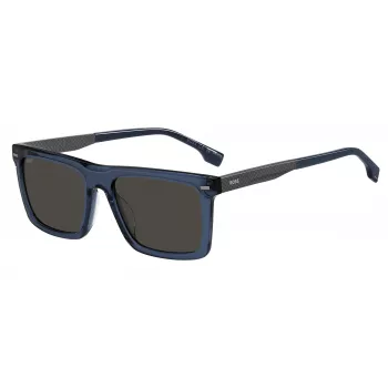 Óculos de sol retangulares de homem HUGO BOSS BLACK BOSS1765GSPJP - armação preta, lentes cinzentas, 55/18/150 mm