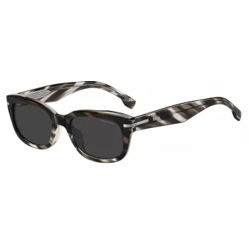 Óculos de sol de homem HUGO BOSS BLACK BOSS1793FSTV7 - Armação preta, lentes cinzentas, 53 mm