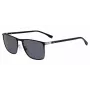 Óculos de sol HUGO BOSS BLACK BOSS1004SITO6 armação retangular de acetato lentes cinzentas 56/17/145 mm