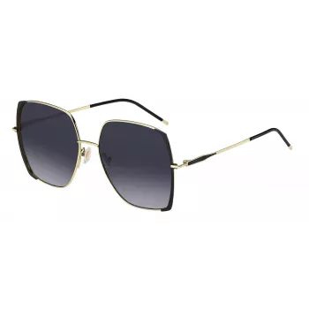 HUGO BOSS BLACK Óculos de sol para mulher BOSS1707SRHL - Armação quadrada em acetato, lentes de policarbonato cinzentas, proteção UV400, 58 mm de largura da lente