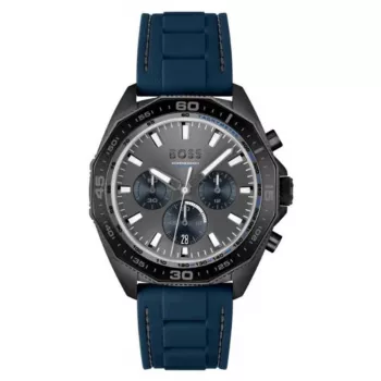 HUGO BOSS relógio cronógrafo de quartzo de homem 1513972 44 mm aço inoxidável mostrador azul
