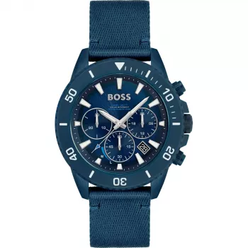 HUGO BOSS relógio de homem 1513919 46 mm caixa de aço inoxidável bracelete de silicone preto cronógrafo de quartzo
