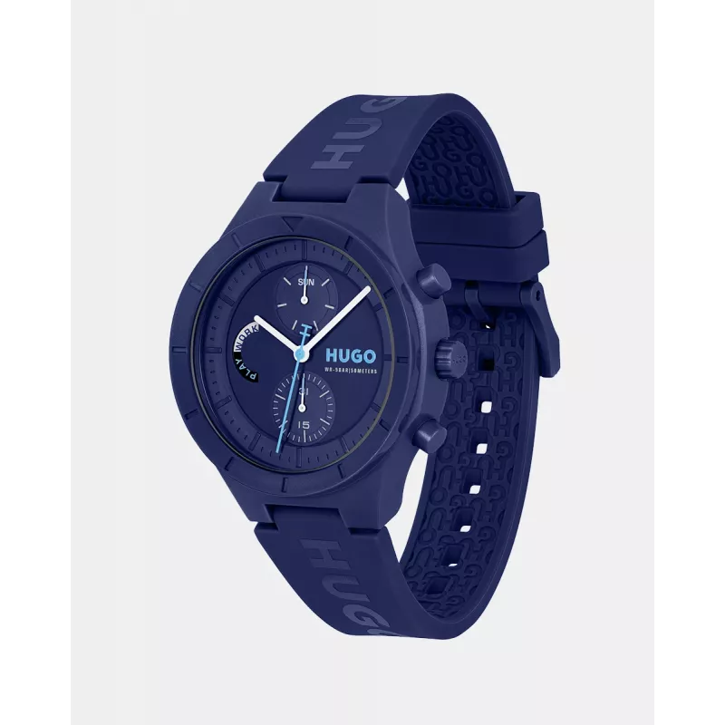 Relógio cronógrafo de quartzo de homem HUGO BOSS Velocity 44 mm aço inoxidável mostrador azul