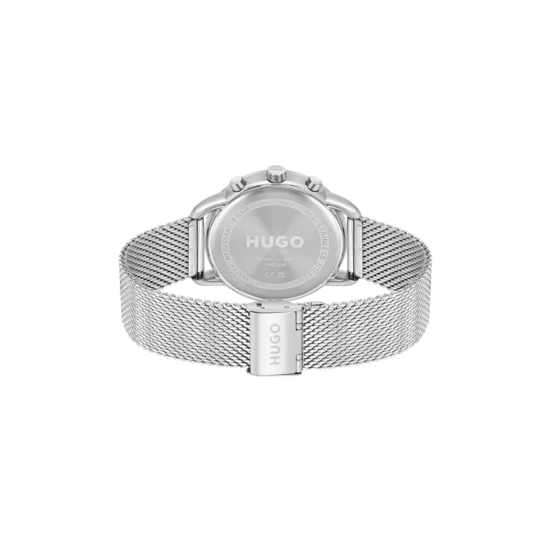 HUGO MAN 1530236 44mm relógio analógico de quartzo com bracelete de silicone preta