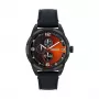 HUGO MAN 1530275 Relógio cronógrafo de quartzo 45mm mostrador azul bracelete de pele castanha