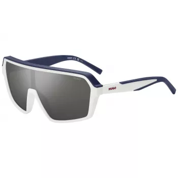 Óculos de sol de homem HUGO MAN HG1334GSYO6 - Armação preta, lentes cinzentas, retangular, 99 mm