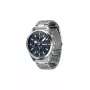 Relógio de quartzo analógico para homem HUGO 1530163 46mm mostrador azul bracelete de pele castanha