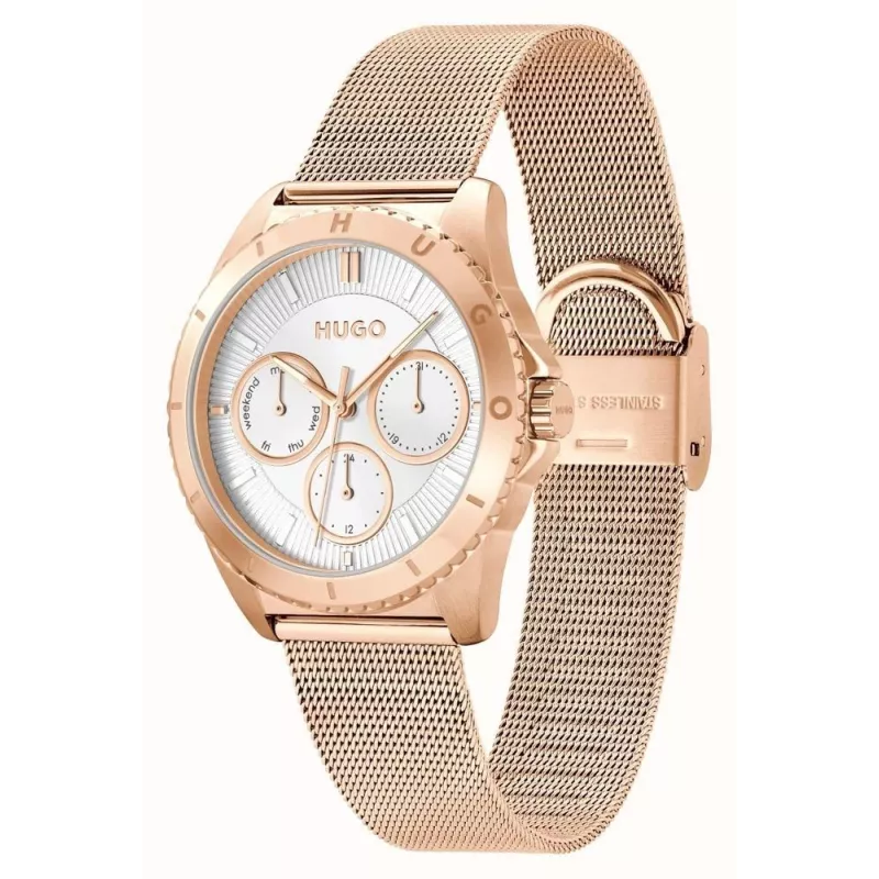 Relógio de mulher HUGO 1540161 36mm aço inoxidável malha prateado