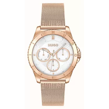 Relógio de mulher HUGO 1540161 36mm aço inoxidável malha prateado