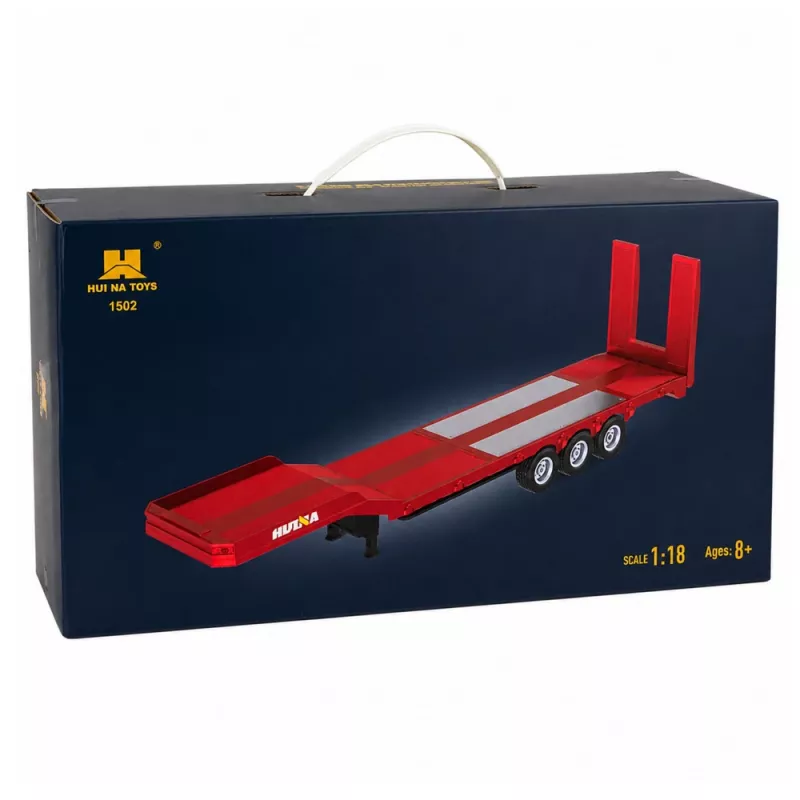 Atrelado de cama baixa Huina 1:18 para Scania 770S RC Truck - Vermelho