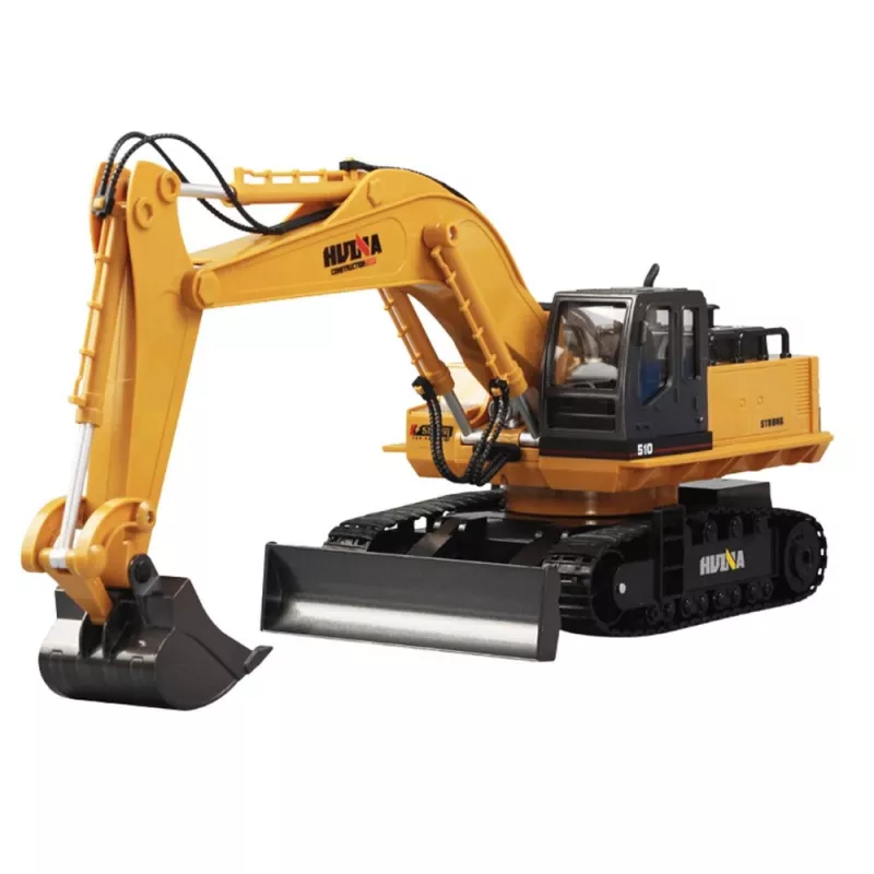 Escavadora RC Huina 22747 1:16 com cabine rotativa e controlo remoto – 15 canais 2.4GHz com luzes LED