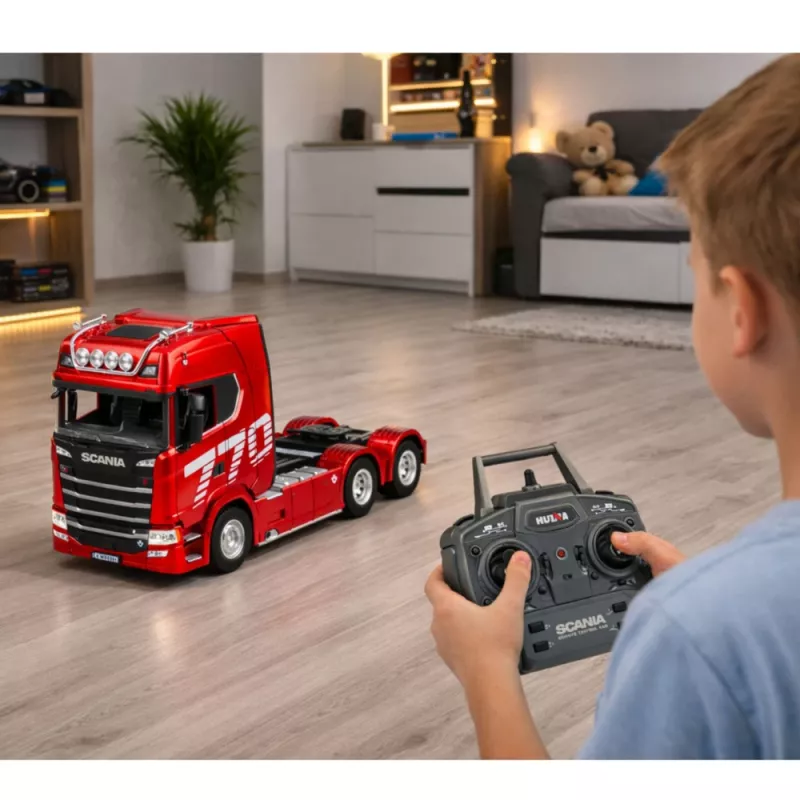 HUINA 32330 Scania 770S Truck with Trailer comando remoto vermelho 1:18