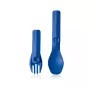 Conjunto de colher e garfo HumanGear Uno GoBites Click azul