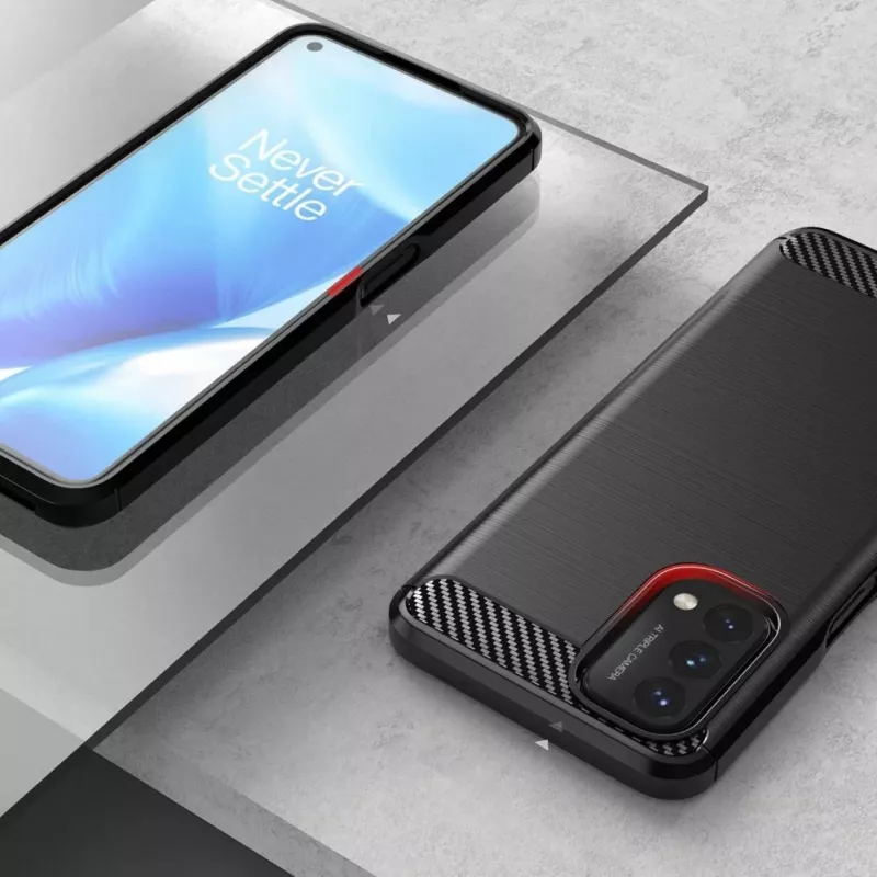 Capa flexível Hurtel Carbon para OnePlus Nord N200 5G preta