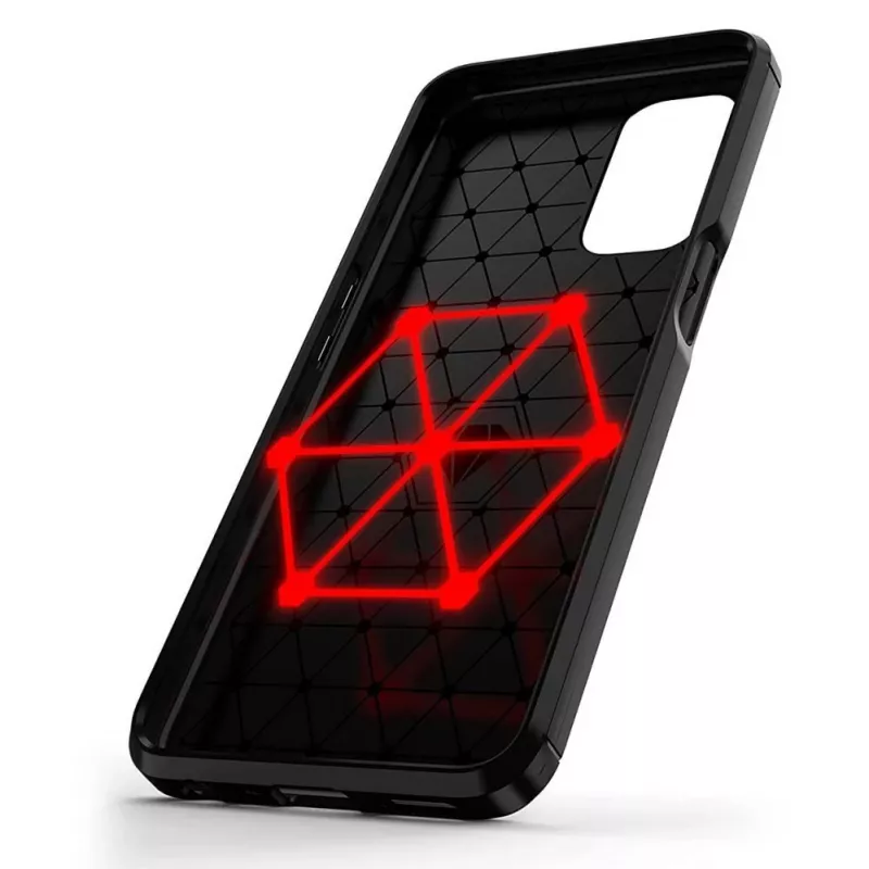 Capa flexível Hurtel Carbon para OnePlus Nord N200 5G preta