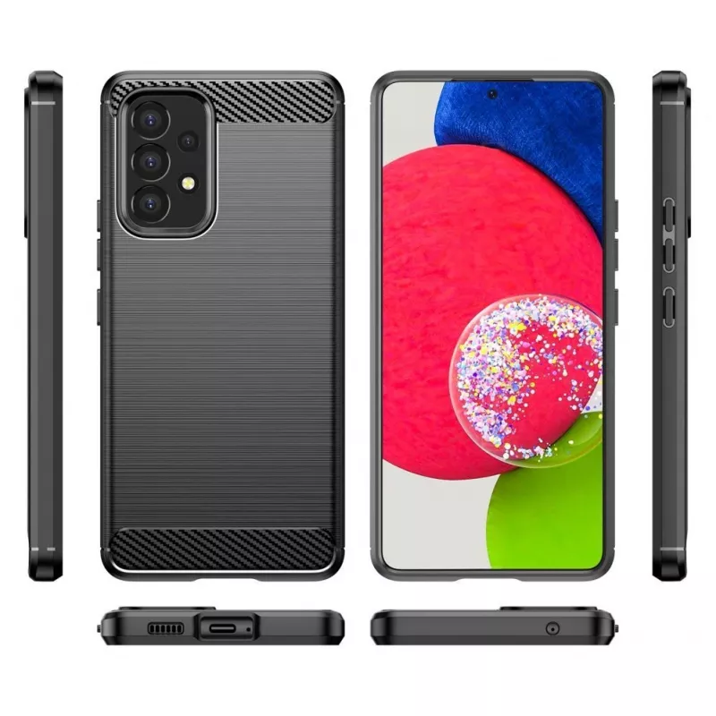 Hurtel Capa Flexível Carbon para Samsung Galaxy A53 5G Preto